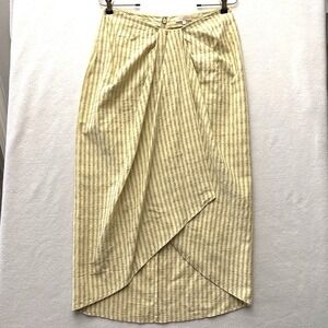 Rebecca Taylor Sz 6 Faux Wrap‎ Lightweight Skirt Dark And Light Green